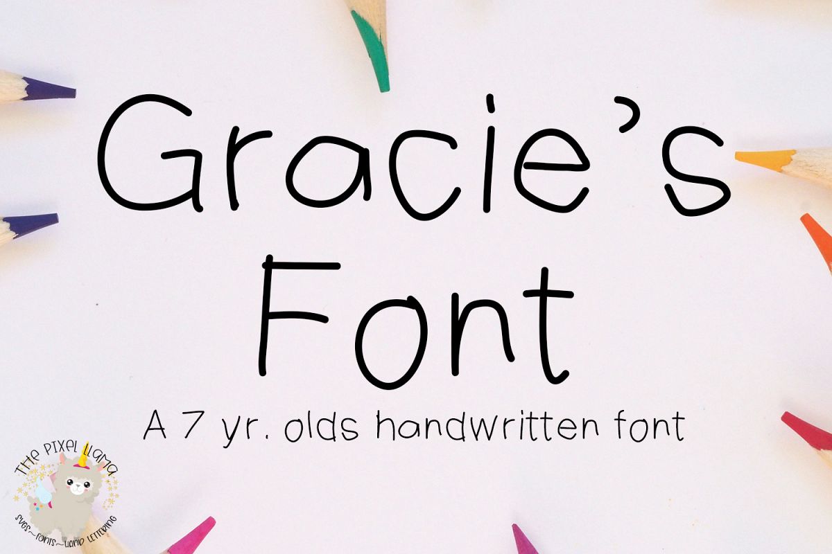 Gracie's Font - A 7 Yr Olds Handwritten Font example image 1