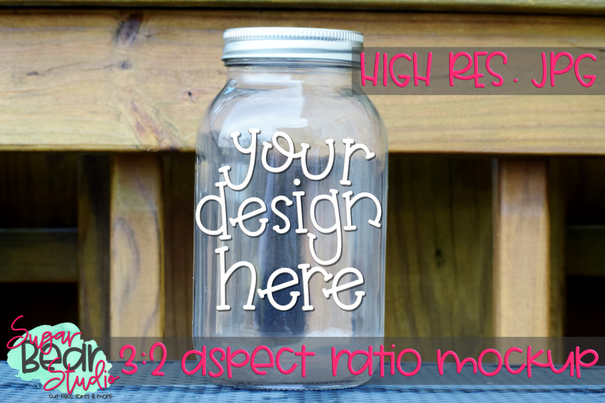 Mason Jar on a Table Mockup example image 1