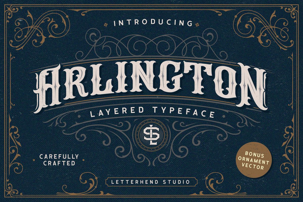 Arlington Layered Font & Ornaments example image 1
