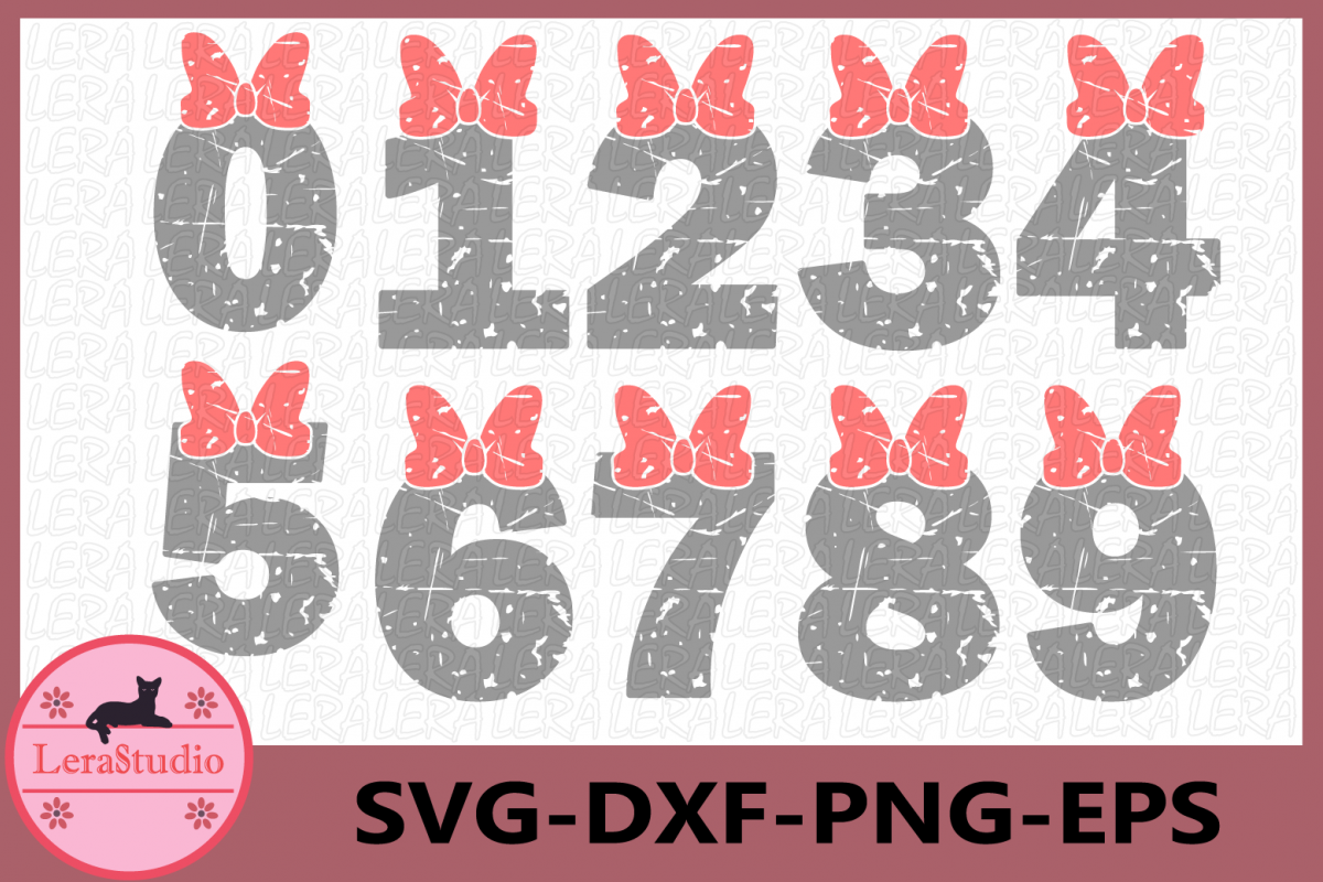 Numbers SVG, Numbers Grunge SVG, Vector Files, Silhouette example image 1