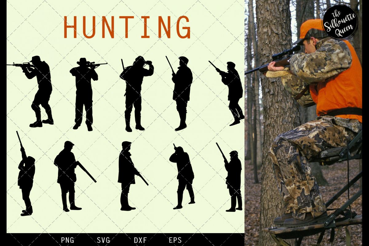 Hunting svg file, Hunter svg cut file, silhouette studio example image 1