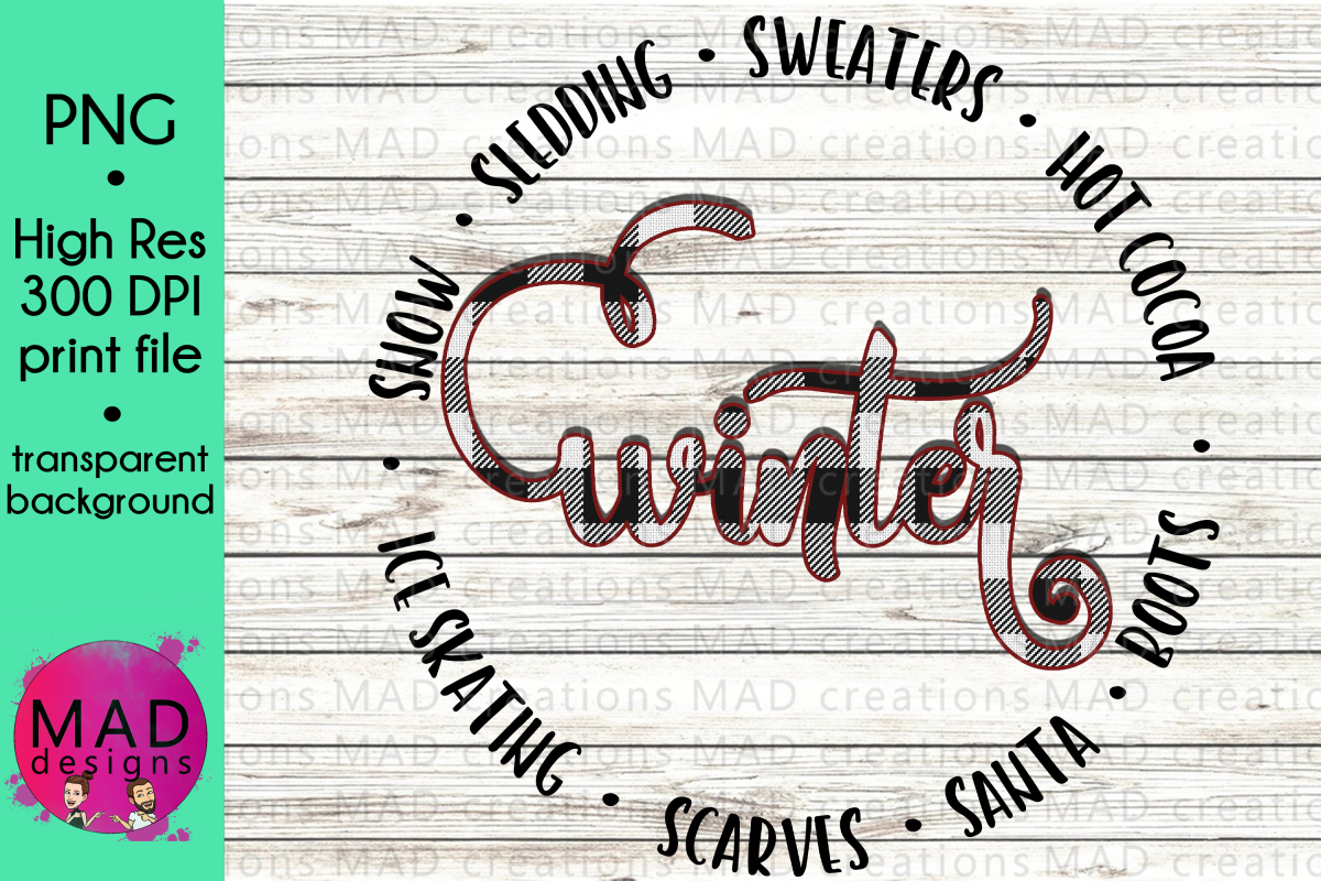 Winter - White and Black Buffalo Plaid - Print File example image 1