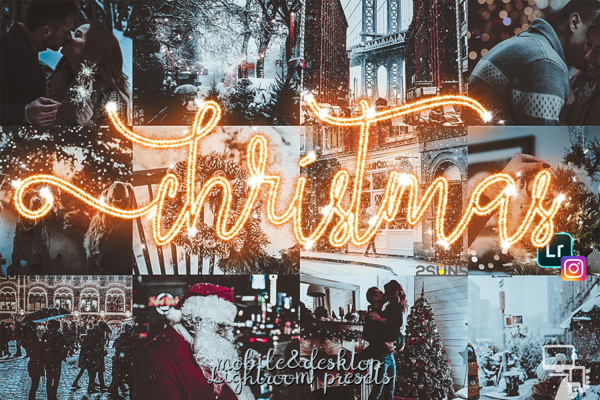 Christmas presets, winter lightroom instagram dng pc mobile example image 1
