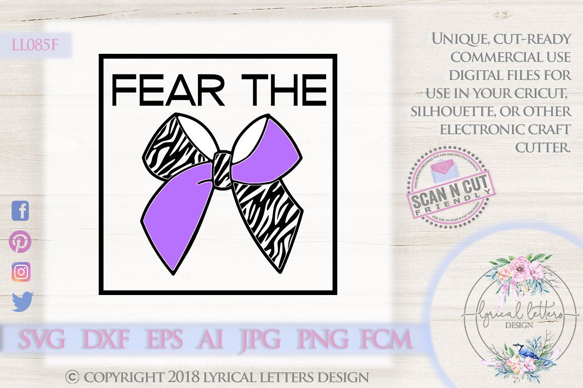 Fear the Bow Cheerleader SVG DXF Cut File LL085F example image 1