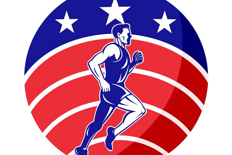 American Marathon runner stars stripes flag example image 1