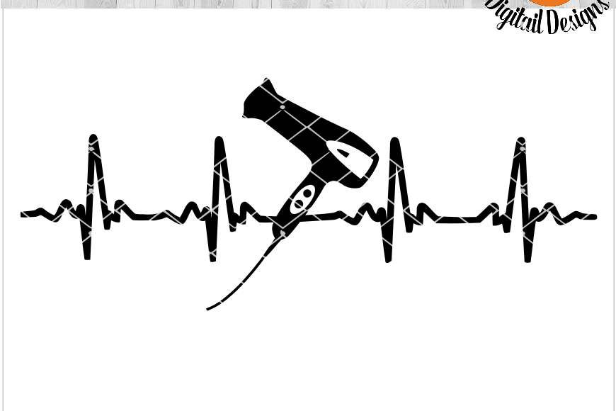 Hairdresser EKG SVG - png - eps - dxf - ai - fcm - Cosmotologist SVG - Silhouette - Cricut - Scan N Cut - Stylist SVG example image 1