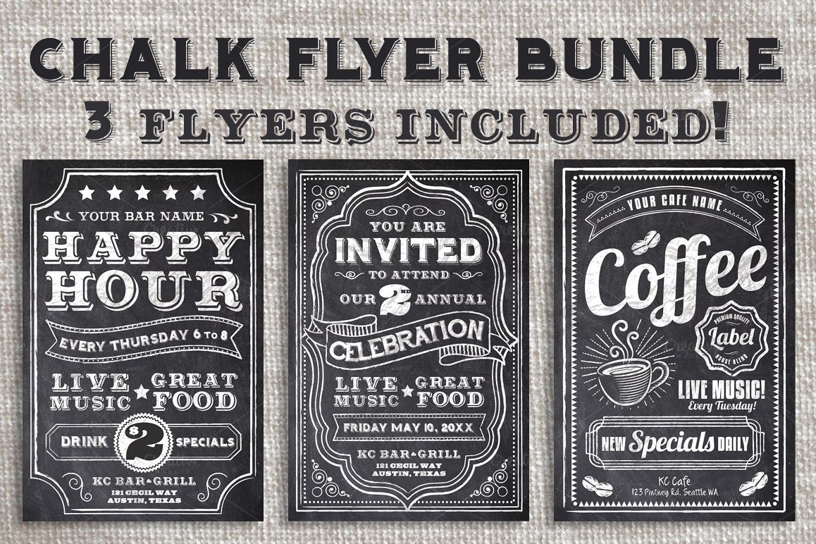 Chalk Flyer Bundle Pack example image 1