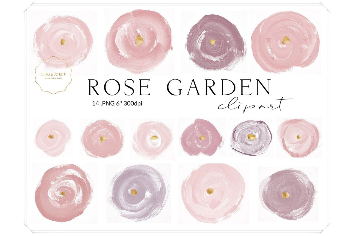Blush Pink Roses Clipart example image 1