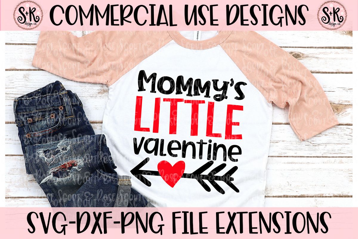 Mommy's Little Valentine SVG DXF PNG example image 1