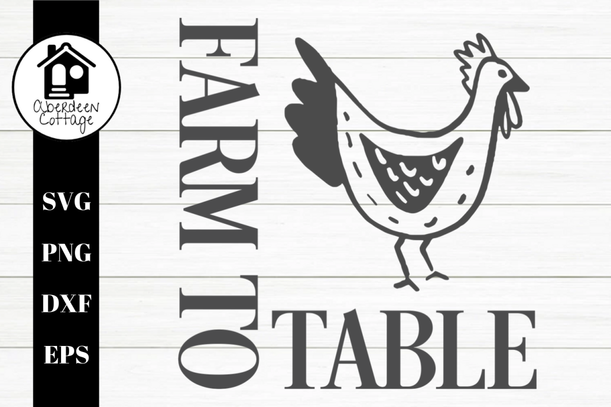 Farm To Table Boho Rooster SVG | PNG | DXF | EPS example image 1