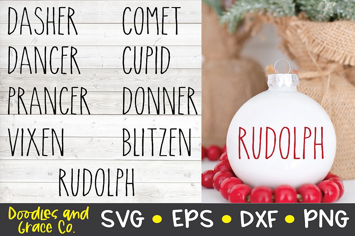 Download Reindeer Names SVG - Christmas SVG - PNG - DXF - EPS
