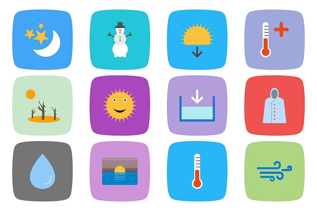 Set Of Weather And Season Icons example image 1