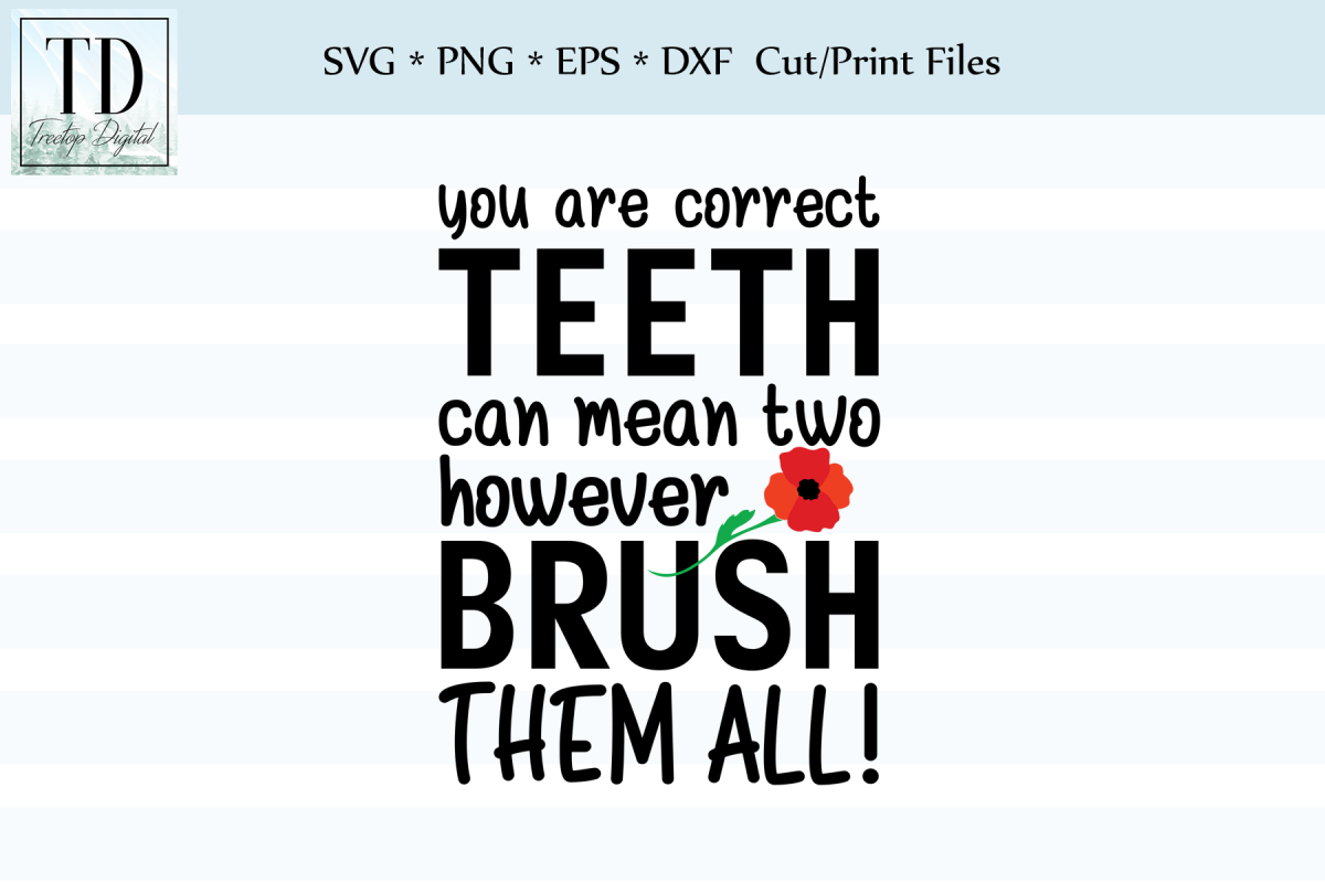 Brush Your Teeth, A Bathroom Sign, SVG or Sublimation example image 1