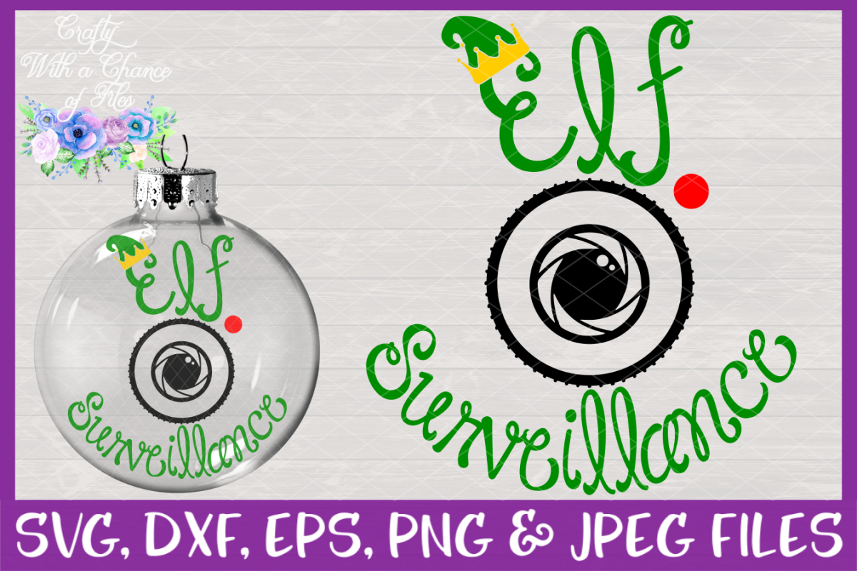 Elf Surveillance SVG - Christmas Ornament Design example image 1