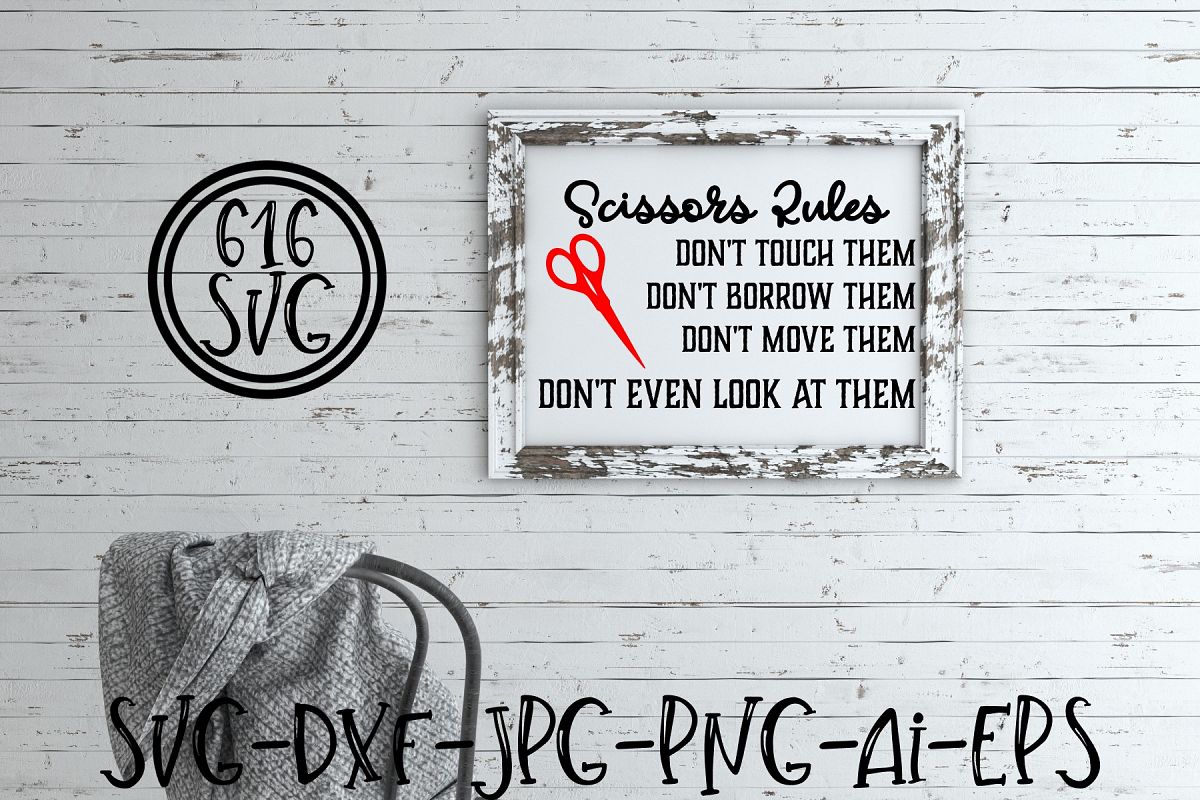 Scissors Rules SVG, DXF, Ai, PNG example image 1