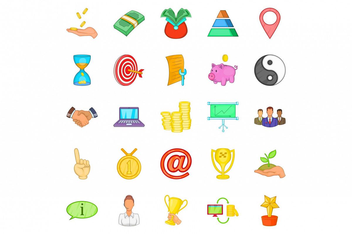 Client support icons set, cartoon style example image 1