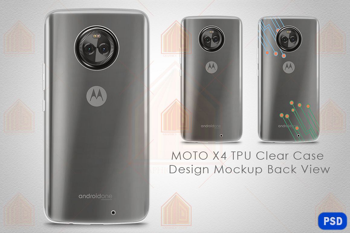 MOTO X4 UV TPU Clear Case Mockup Back View example image 1