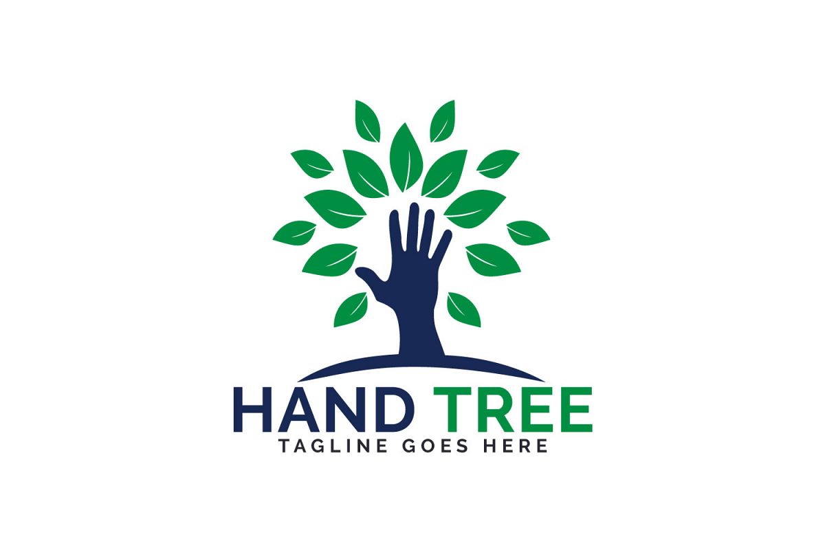 Hand Tree Logo Design. example image 1
