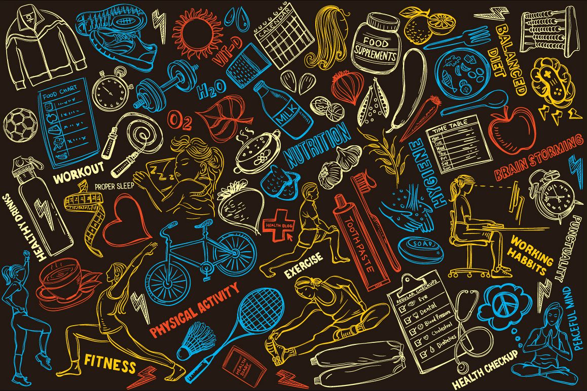 Health and Fitness - Vector Graphic Pattern example image 1