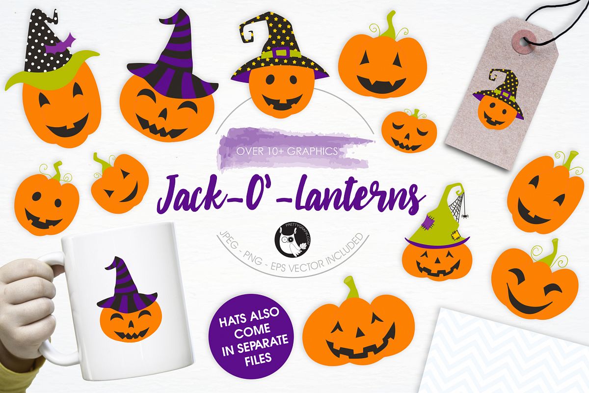 Jack O' Lanterns graphics and illustrations example image 1