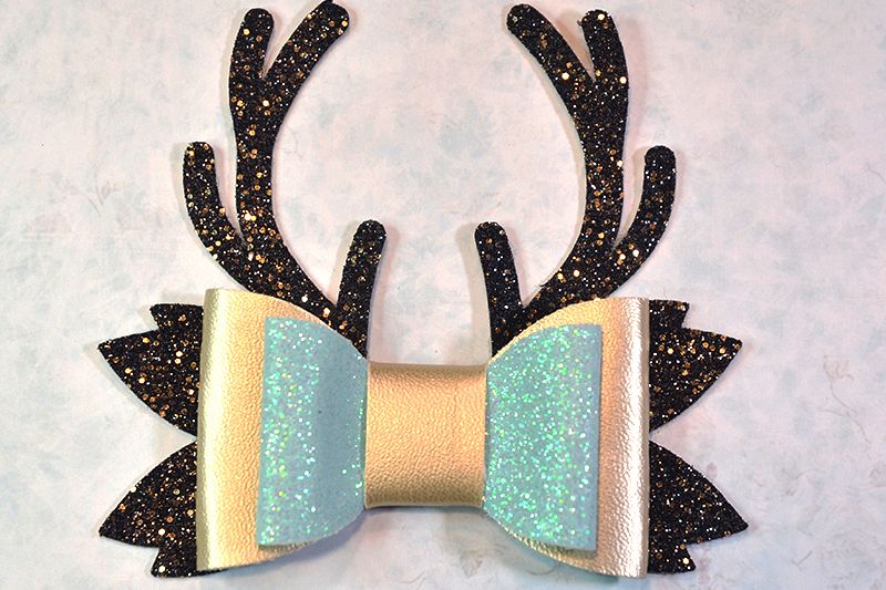 Hair bow template SVG, DIY leather bow template example image 1
