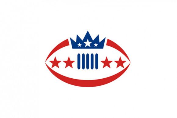 American Football Ball Crown Star Icon example image 1