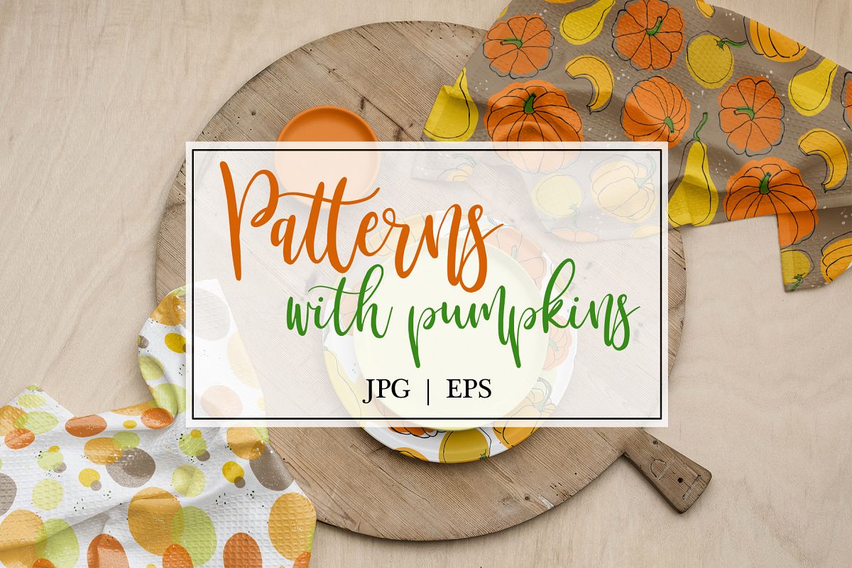 Vector patterns with pumkins example image 1