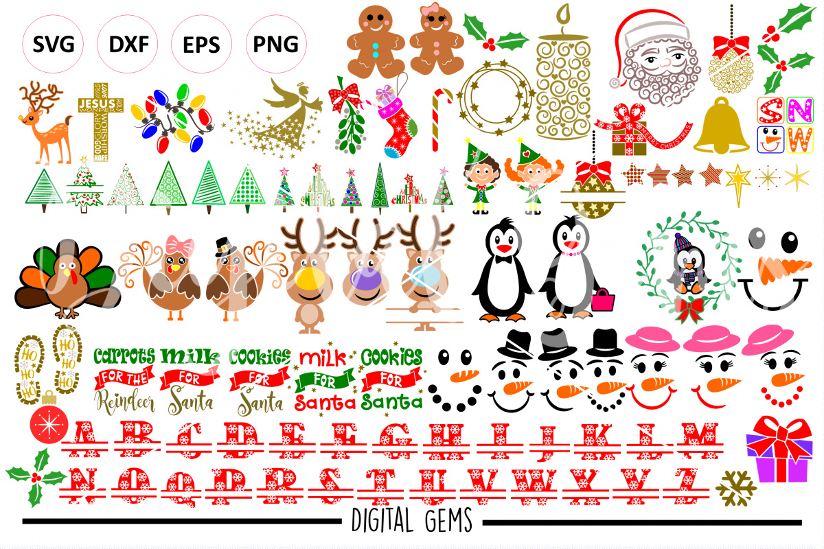 Christmas Bundle SVG / DXF / EPS / PNG files example image 1