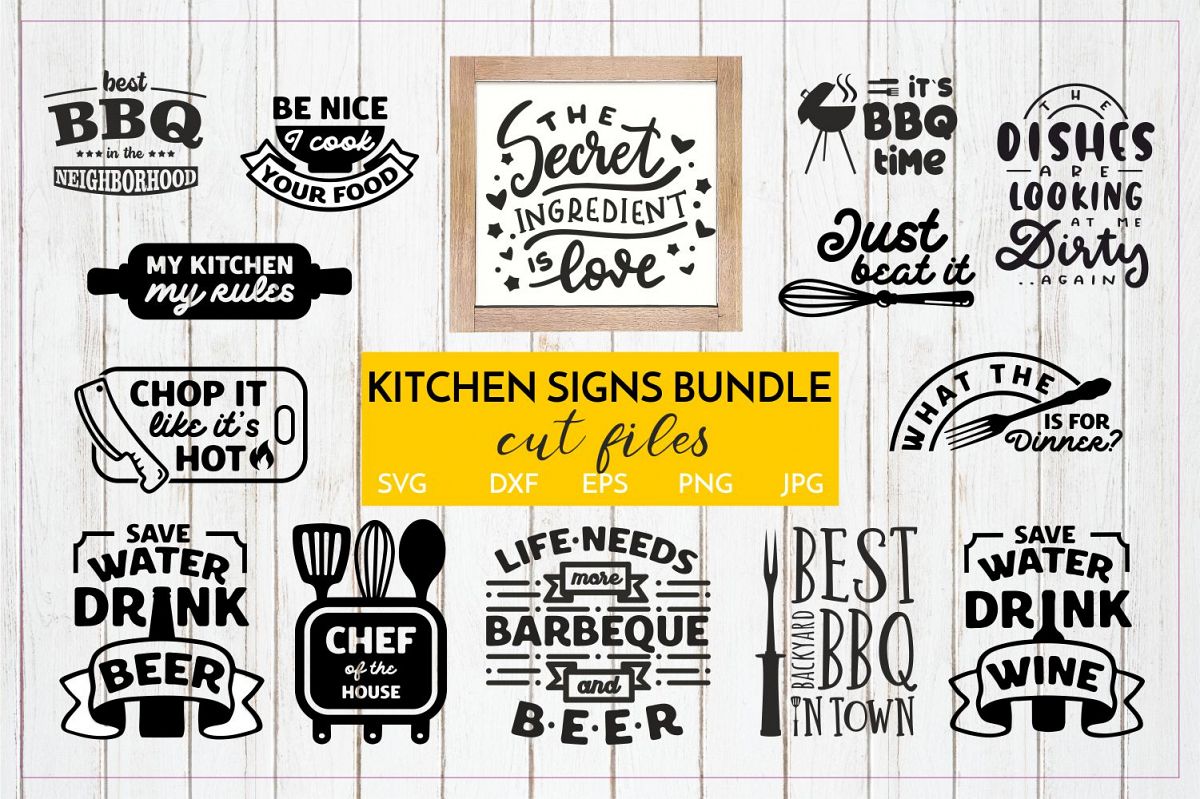 Download Funny Kitchen Signs quotes SVG Bundle Cut files