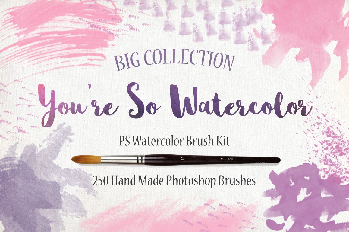 PS Watercolor Brush Kit 250 brushes example image 1
