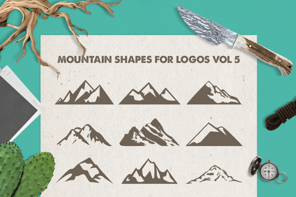 Mountain Shapes For Logos Vol 5 / Mountain Silhouette / Logo example image 1
