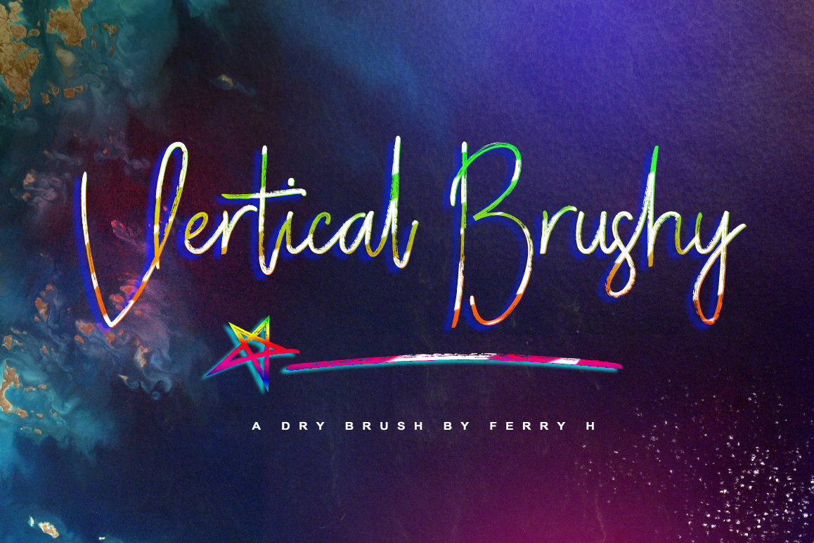 Vertical Brushy - Dry Brush Typeface example image 1