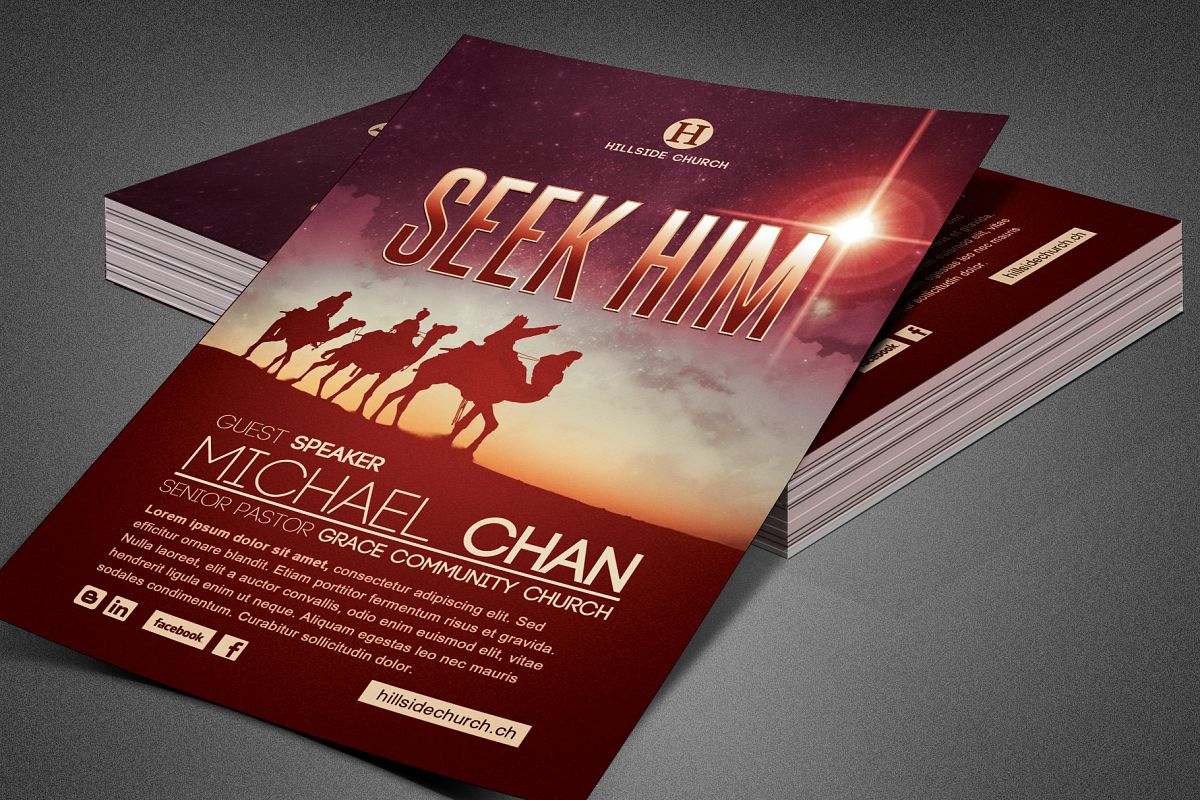 Seek Him Church Flyer Template example image 1
