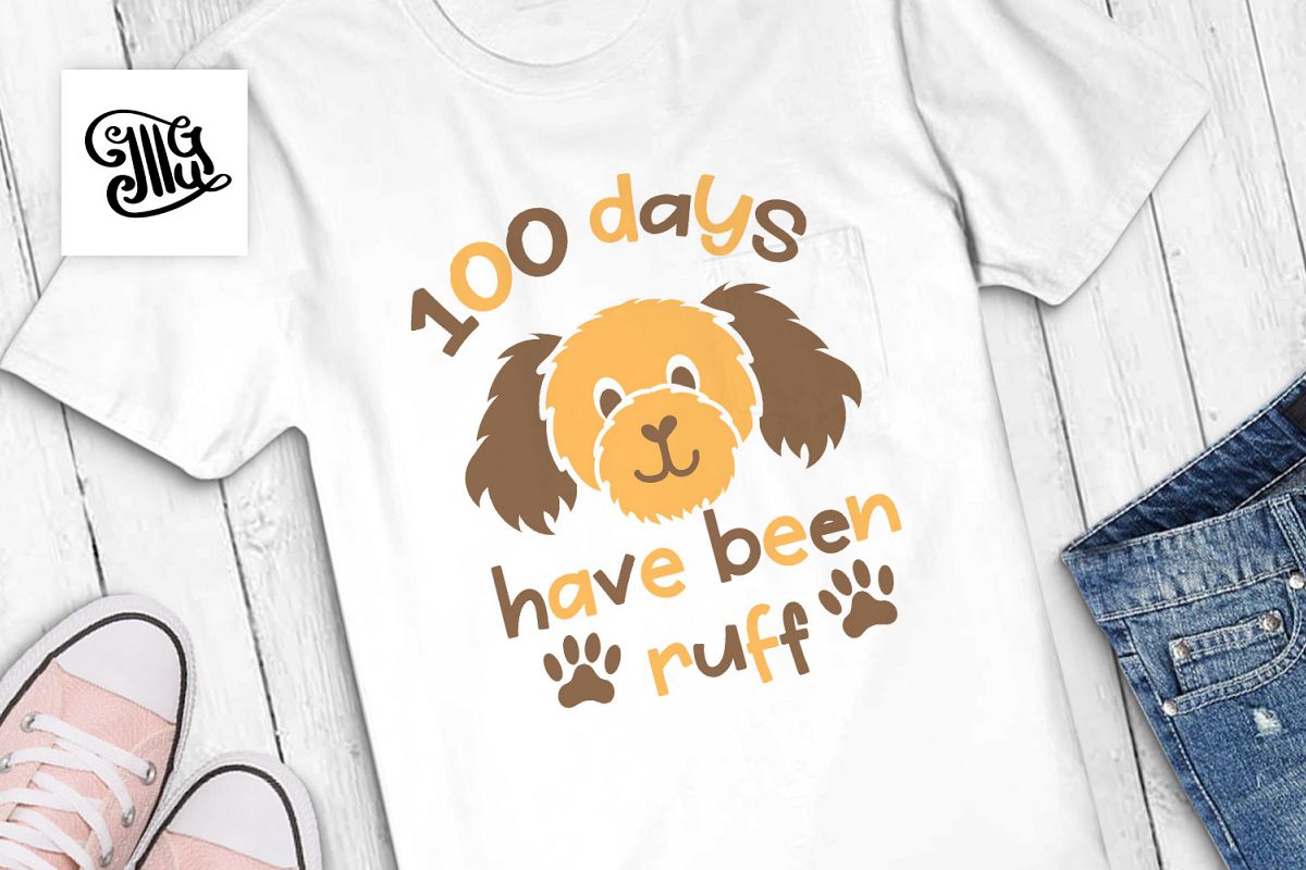 100 days of school for boy svg with dog clipart example image 1