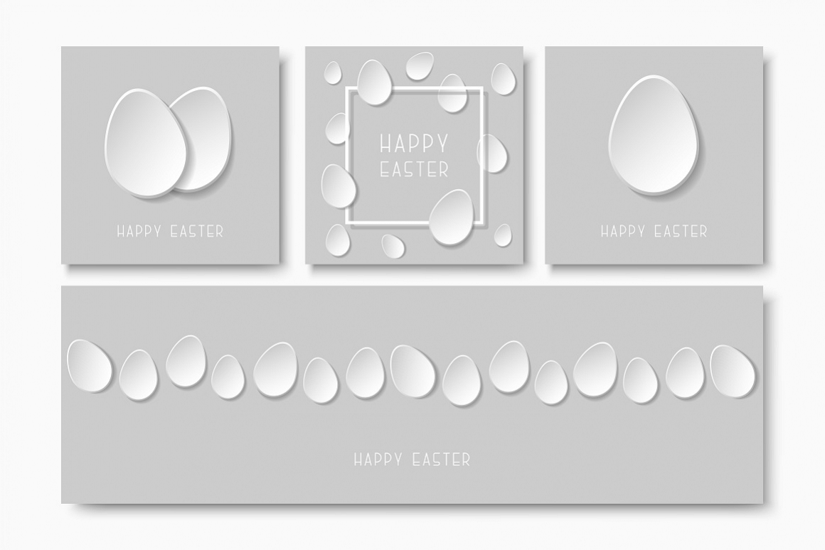 Greeting happy easter paper cards. example image 1