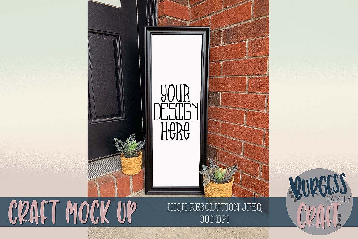 Front door framed sign Craft mock up |High Res JPEG example image 1