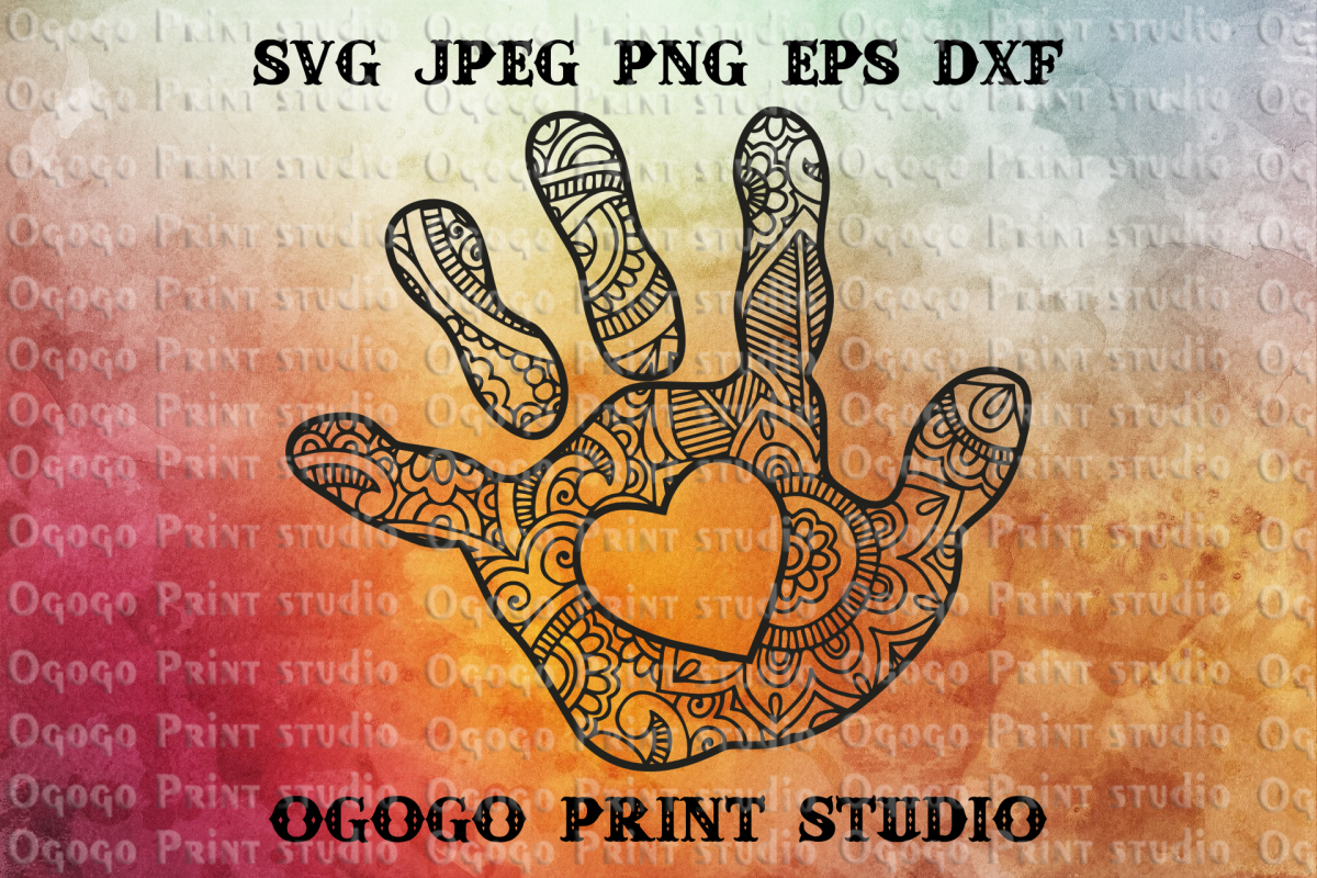 Baby Hand SVG, Mandala svg, Mothers day Zentangle SVG example image 1