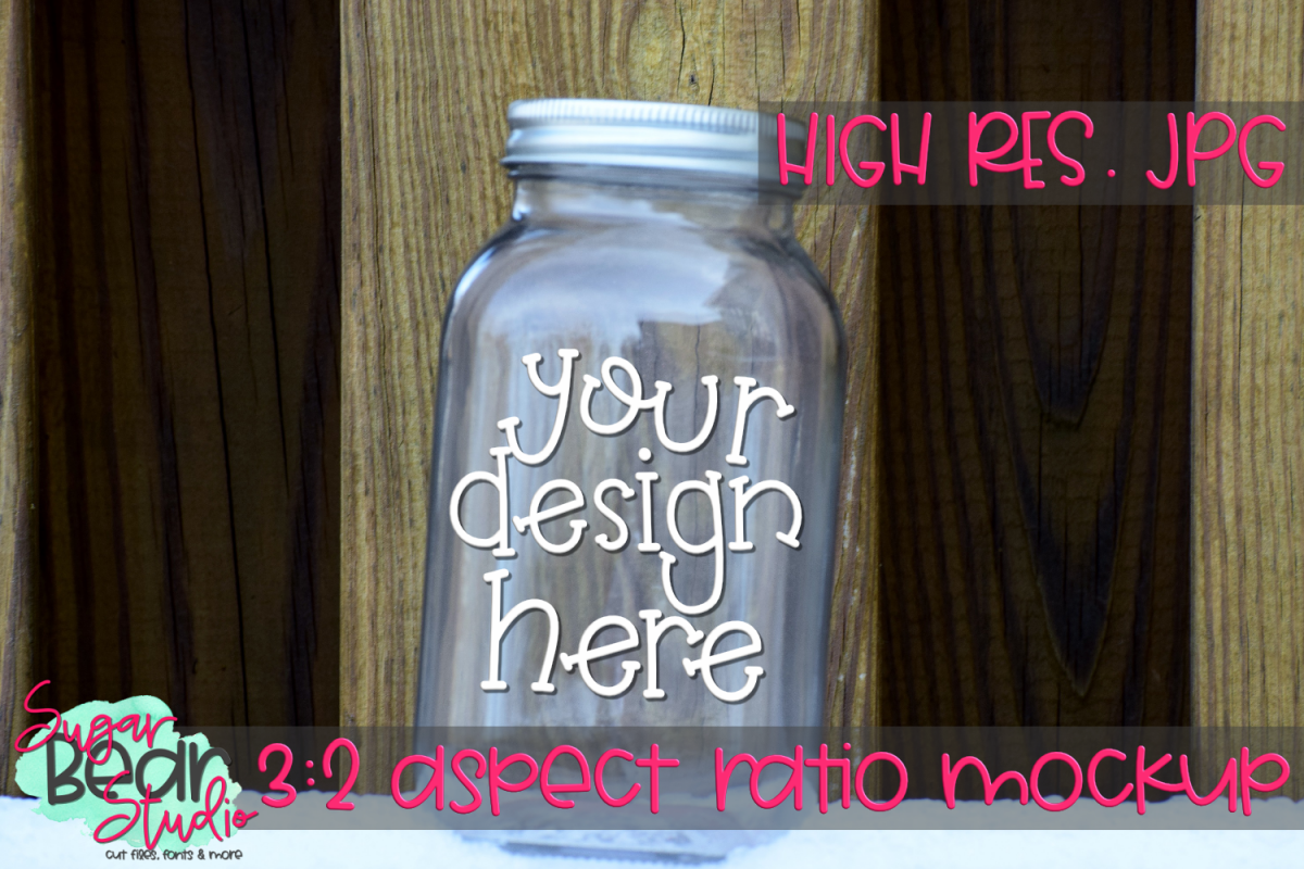 Mason Jar on a Table Mockup example image 1