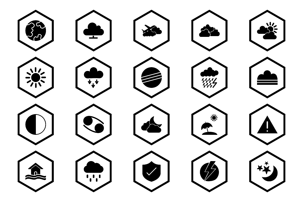 Set Of Weather And Season Icons example image 1