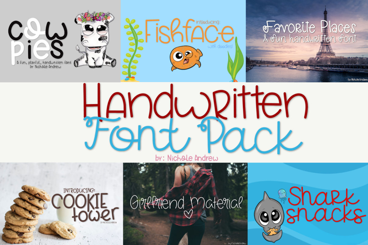 Handwritten Font Pack Featuring 6 Fun Fonts example image 1