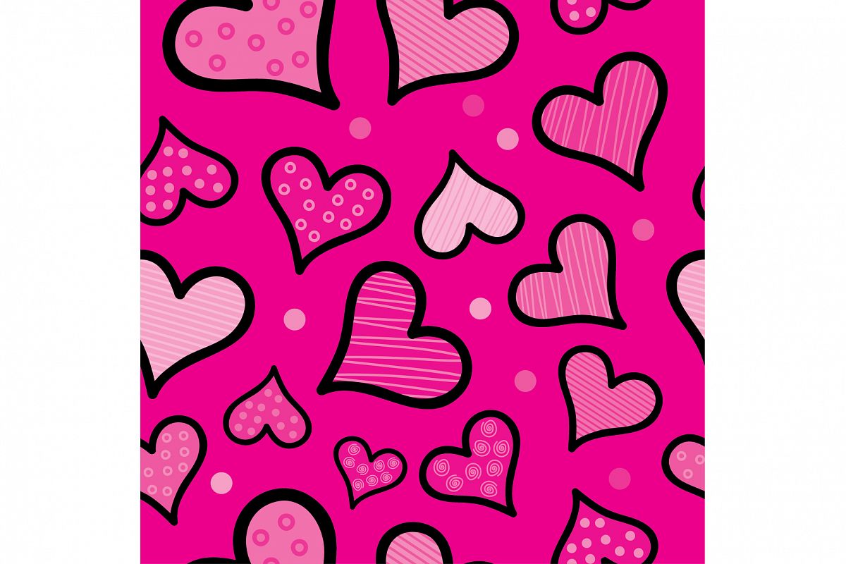 Seamless vector background with decorative hearts. Print. Cloth design, wallpaper. example image 1