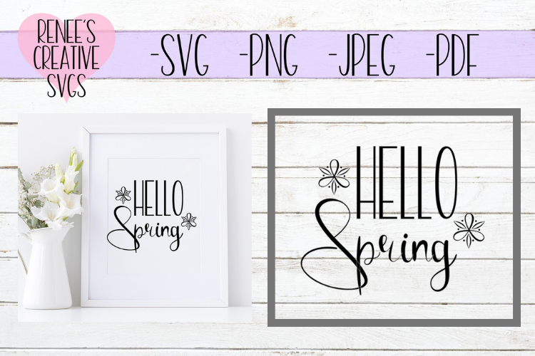 Hello Spring | Spring | SVG Cutting File example image 1
