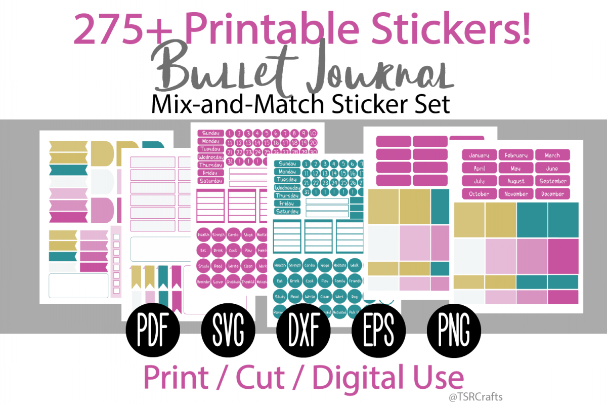 Bullet Journal and Planner Sticker Set - Rainbow Sherbet example image 1