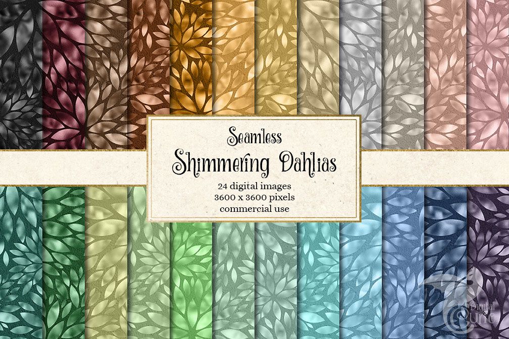 Shimmering Dahlias Digital Paper example image 1