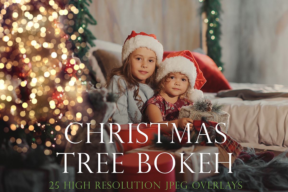 Christmas tree bokeh overlays example image 1