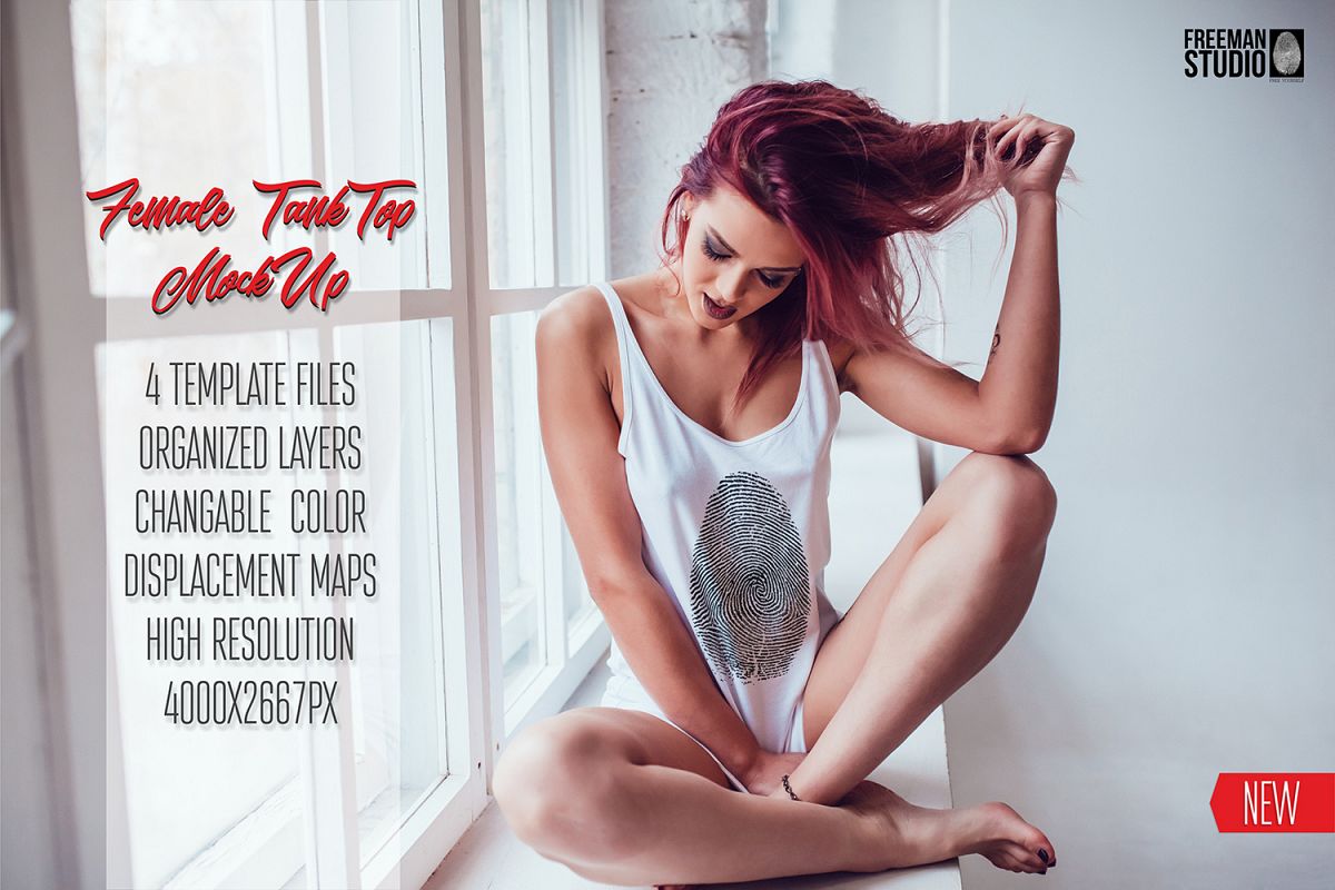 Female Tank-Top Mock-Up Vol.3 example image 1