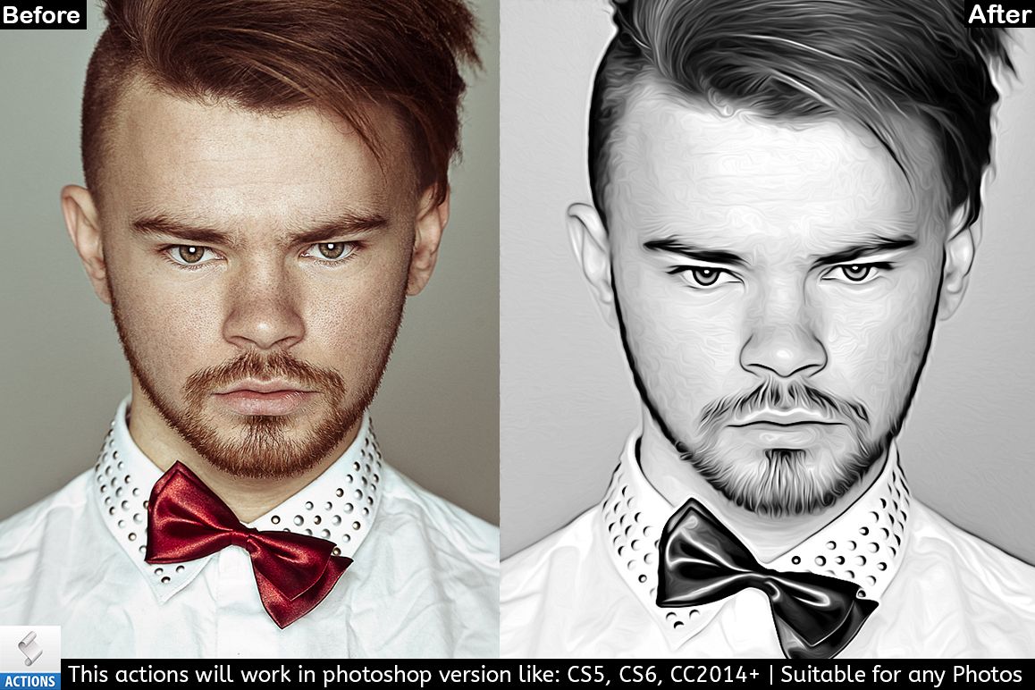 Black & White Photo Painting Effect example image 1