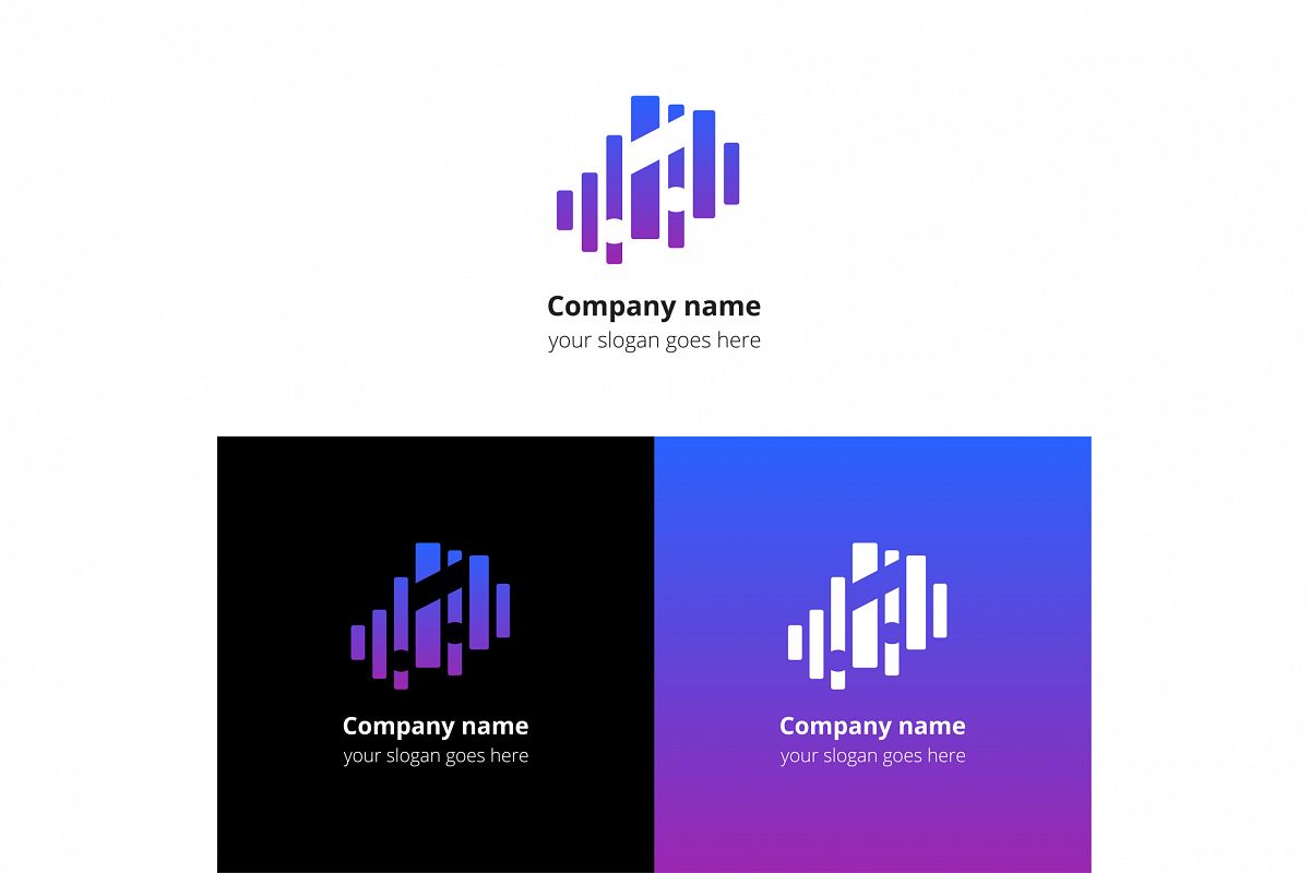 Music note and equalizer beat background flat logo icon vector template. example image 1