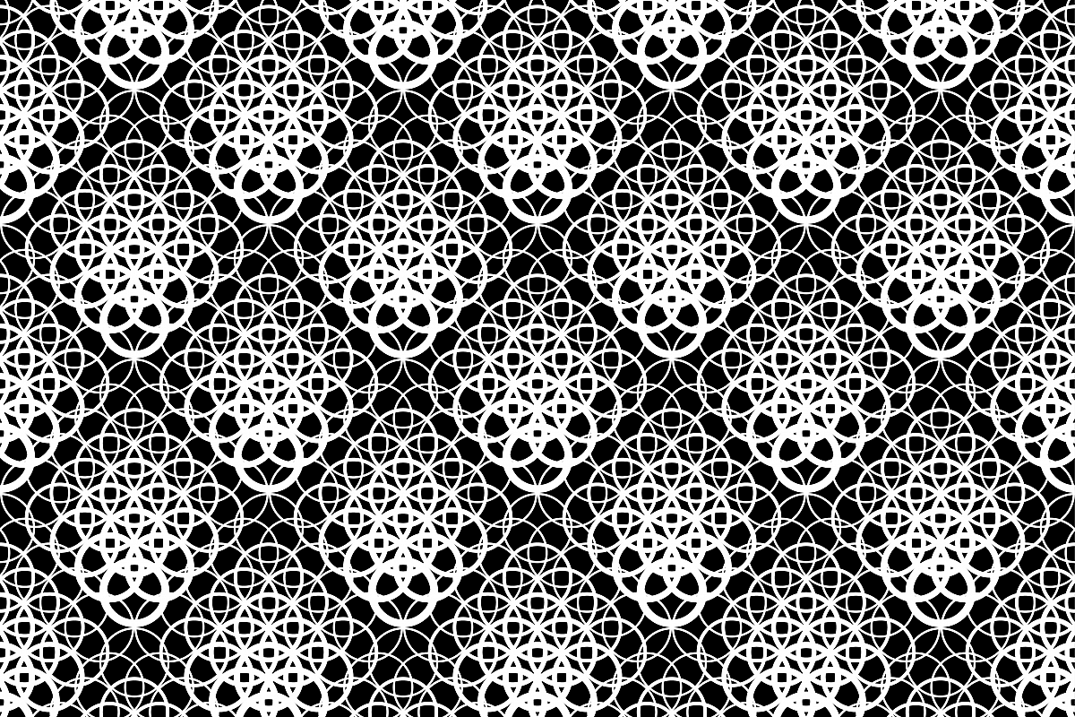 Seamless vector background with white lace pattern on black background. example image 1