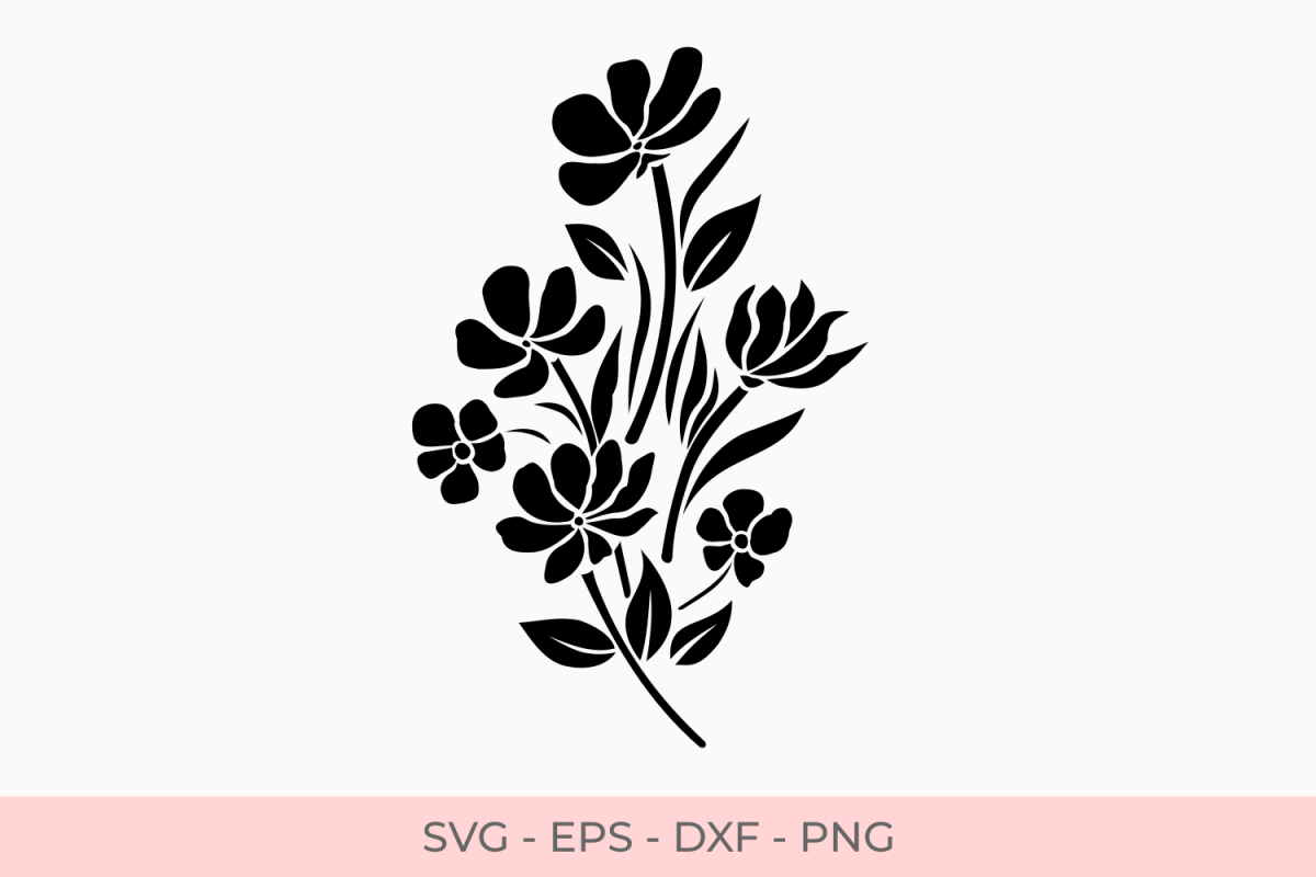 Download Flowers Silhouette Svg, Florals Silhouette Svg, Silhouette ...